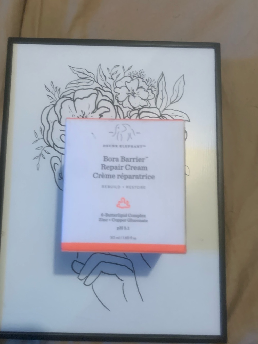 Drunk Elephant Bora Barrier Repair Cream - White with Coral Accent